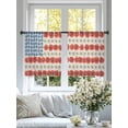 thumbnail image 4 of Independence Day Sheer Curtains 54 Inch Length 2 Panels for Living Room, American Flag Red Blue White Flowers Voile Kitchen Curtain Set, Luxury Privacy Drapes Window Treatment for Bedroom, 4 of 7