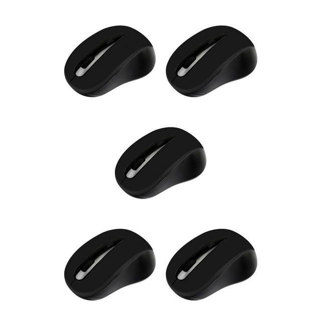 Xingzhi Ordinateur 2,4 GHz Sans Fil Sans Fil Bureau Souris Optique 1600 Dpi avec Récepteur USB Noir Mat 5 Ensembles