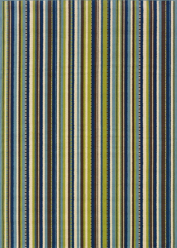 Moretti Crowne Area Rugs - 1004X Outdoor Blue Patio Lines Stripes Rug