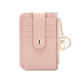 thumbnail image 1 of Casual Simple Solid Color Bank Card Holder Ultra Thin PU Leather Women Wallets Short Clutch Bag Korean Style Wallets With Key Chain PINK, 1 of 8