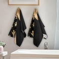 thumbnail image 3 of Christmas Shiny Golden Snowflakes Hand Towels 2 PCS, Black Background Kitchen Towel Ultra Soft and Highly Absorbent,Decorative Fingertip Face Towel for Bathroom Hotel, 28.3"x 14.4", 3 of 5