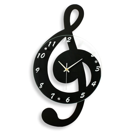 Miumaeov Musical Note Creative Electronic Wall Clock Fashionable Silent Decorative Clock Personality Mute Quartz Clock