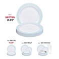 thumbnail image 6 of Smarty 7.5" White with Turquoise Blue and Silver Mosaic Rim Round Plastic Salad Plates 120ct, 6 of 7