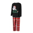 thumbnail image 3 of Family Matching Christmas Pajamas, Baby Romper/Santa Letter Print Long Sleeve Tops and Plaid Pants Sleepwear Set, 3 of 10