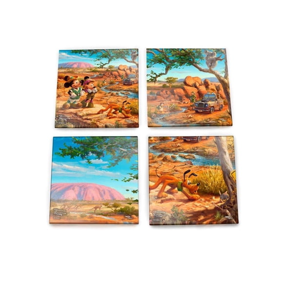 Disney (Minnie and Mickey Mouse in the Outback) StarFire Prints™ Glass Coaster Set of Four SPCSTR987