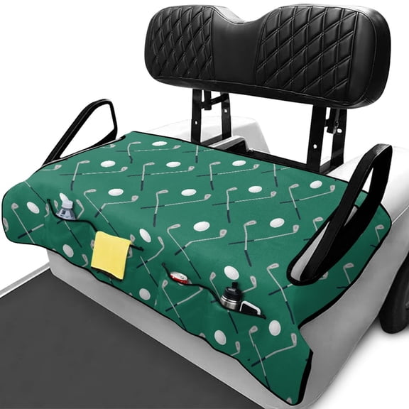 XYZCANDO Universal 2-Seat Golf Cart Seat Cover with 4 Pockets - Breathable Washable Terry Cloth Golf Cart Accessory for Golf Lovers