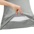 thumbnail image 3 of Unique Bargains 2-Pack Combed Cotton Solid Pillow Covers Gray Queen(20"x30"), 3 of 8