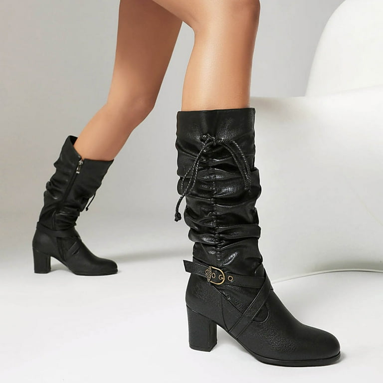black mid calf dress boots Aston Bow Front Maxi Sweater Dress in Black main image 1