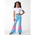 thumbnail image 5 of 5-6Y Girls Colored Flared Pants Digital Print Trousers Slim-Fit Wide Leg Flare for Spring Summer Autumn, 5 of 6