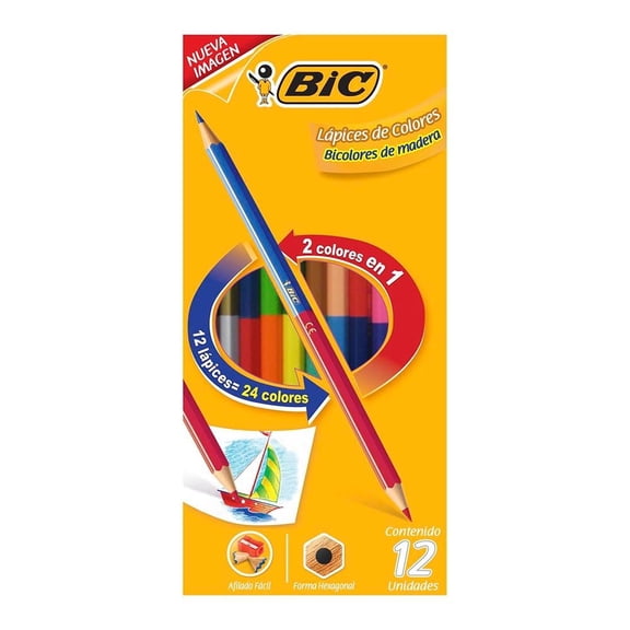 Colores Bic Evolution Punta Resistente 12 piezas