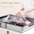 thumbnail image 3 of FORMRS Makeup Bag Travel Cosmetic Organizer for Women Fold Flat Zipper Pouch with Handle, Pastel Purple Marble Pattern, 3 of 8