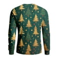 thumbnail image 4 of Men's Printed Round Neck Long Sleeve Ribbed Knit Sweatshirt - Christmas Dense Print Design for Holiday Fashion and Casual Winter Wear,Dark Green,M, 4 of 6