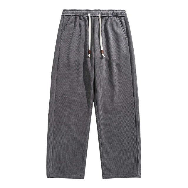 Ceisia Men Solid Color Breathable Elastic Waist Drawstring Pants All Occasion Gift Casual Trousers