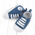 thumbnail image 5 of GYRATEDREAM Unisex Baby Boys Girls High Top Sneaker Soft Anti-Slip Sole Infant Toddler Canvas Denim Shoes 0-18M, 5 of 7