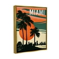 thumbnail image 3 of Stupell Industries Tropical Miami Palms Silhouette Graphic Art Metallic Gold Floating Framed Canvas Print Wall Art, Design by Ziwei Li, 3 of 8