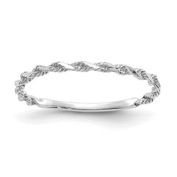10KW Diamond-cut Textured Rope Band Ring