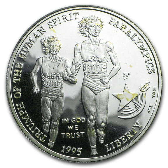 1995-P Olympic Blind Runner $1 Silver Commem Proof (Capsule Only)