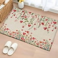 thumbnail image 2 of Valentine's Day Washable Area Rug 2 x 3 ft Red Pink Love Heart Colorful Floral Linen Texture, Soft Non Slip Rugs Stain Repellent Indoor Felt Carpet for Living Dining Room Bedroom Home Office, 2 of 9