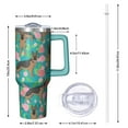 thumbnail image 2 of OBREWU German Shepherd Dog and Flower Tumbler with Handle and Lid,German Shepherd Dog and Flower 40oz Double Wall Vacuum Insulated Tumbler,Cups Gift for Women and Men, 2 of 7