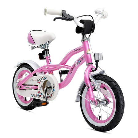 BIKESTAR Original Premium Safety Sport Kids Bike with sidestand and accessories for age 3 year old children | 12 Inch Cruiser Edition for girls/boys | Glamour