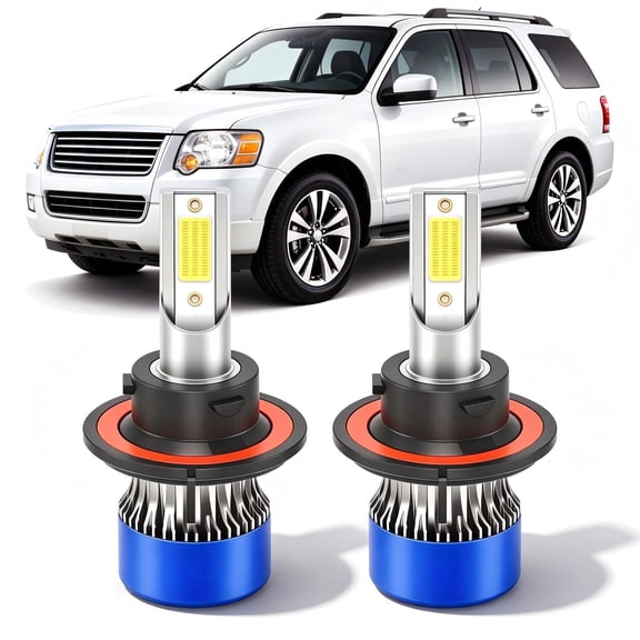 soukeo Fit for Ford Explorer 2006-2010 LED Headlight Bulbs,High Low Beam H13,1:1 Halogen Size,Plug and Play,6500K Cool White,2pcs