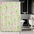 thumbnail image 2 of Erosebridal Pink Martini Glass Bow Shower Curtain 72Wx84L for Girls, Girly Cocktail Olive Cherry Waterproof Bathroom Shower Curtain, 2 of 5