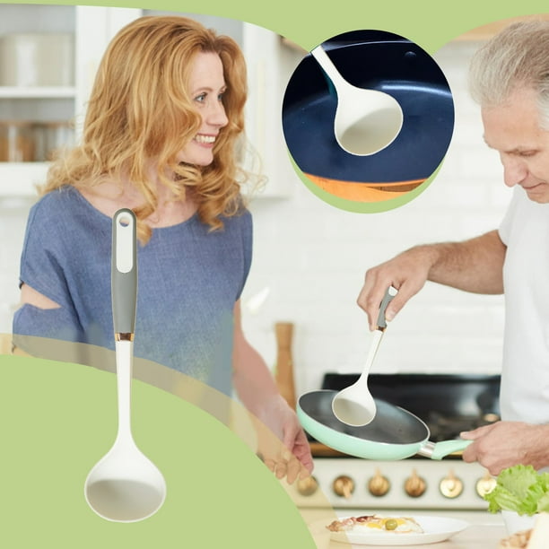 XWSHYW Aparatos de Utensilios de Cocina. Espátula de Sílice, Cucharón de Sopa, Anillo Chapado En Oro, Ollas y Sartenes Antiadherentes, Espátula de Sílice Especial, Utensilios de Cocina de Sílice de C