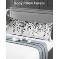 thumbnail image 5 of Grey Eucalyptus Body Pillow Covers, Gradient Retro Watercolor Leaves Soft Bed Throw Pillowcases Breathable Cooling Long Lumbar Body Pillow Sham Cover for Bed Sofa 20''x54'', 5 of 7