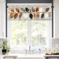 thumbnail image 2 of Rod Pocket Polyester kitchen Curtain Valances for Windows With Autumn Leaves Design For Indoor Living Room Bedroom Kitchen Decoration 54x18 inch, 2 of 5