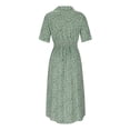thumbnail image 3 of Abcnature Womens Maxi Dress, Women Bohemian Print Short Sleeve Button Bage Knee Length Dress, Plus Size Summer Casual Beach Party Long Dress Green M, 3 of 4