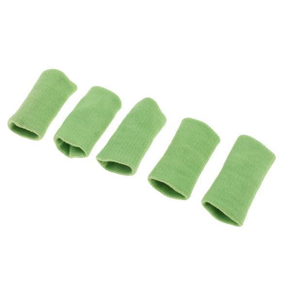 Almencla 5x5Pcs Manchons Extensibles de Protection des Doigts Support pour Basketball Vert Pâle 5 Pcs