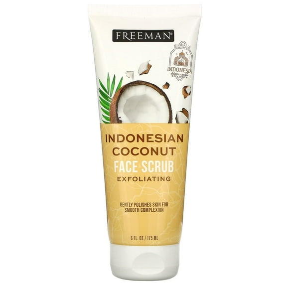 Freeman Beauty Exfoliating Face Scrub, Indonesian Coconut, 6 fl oz (175 ml)
