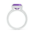 thumbnail image 2 of ANGARA Natural Bezel-Set Solitaire Cushion 3.65 ct Amethyst Ring in 14K White Gold for Women (Size-10mm) | February Birthstone, Birthday, Anniversary, Jewelry Gift for Women | Natural Amethyst Ring, 2 of 10