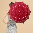 thumbnail image 5 of Shooting Props Decorative Umbrella for Photography and Events with Lace Pattern Wooden Handle 82cm Diameter Prop Accessory for Weddings Dancing and Stage, 5 of 7