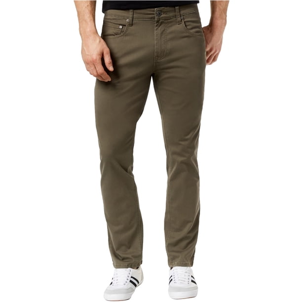 INC Mens Twill Casual Chino Pantalones, Verde, 34W x 32L I-N-C chino
