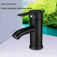 thumbnail image 2 of Grifo de lavabo negro, grifo de agua fría y caliente, mezclador de baño de acero inoxidable, para lavabo o lavabo de baño, lavabo de mano, agua caliente y fría ajustable, 2 of 5