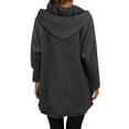 thumbnail image 3 of Black Hoodies for Women's Double Velvet Autumn and Winter Fluffy Large Profile Long Sleeved Casual Warm Long Sleeved Plush Sweatshirt with Pockets Fall Tops for Women 2025, 3 of 6