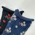 thumbnail image 3 of Women's Crew Ruffle Flower Socks - 2 Pair Set w/ Gift Bag - Made in Korea, 3 of 5
