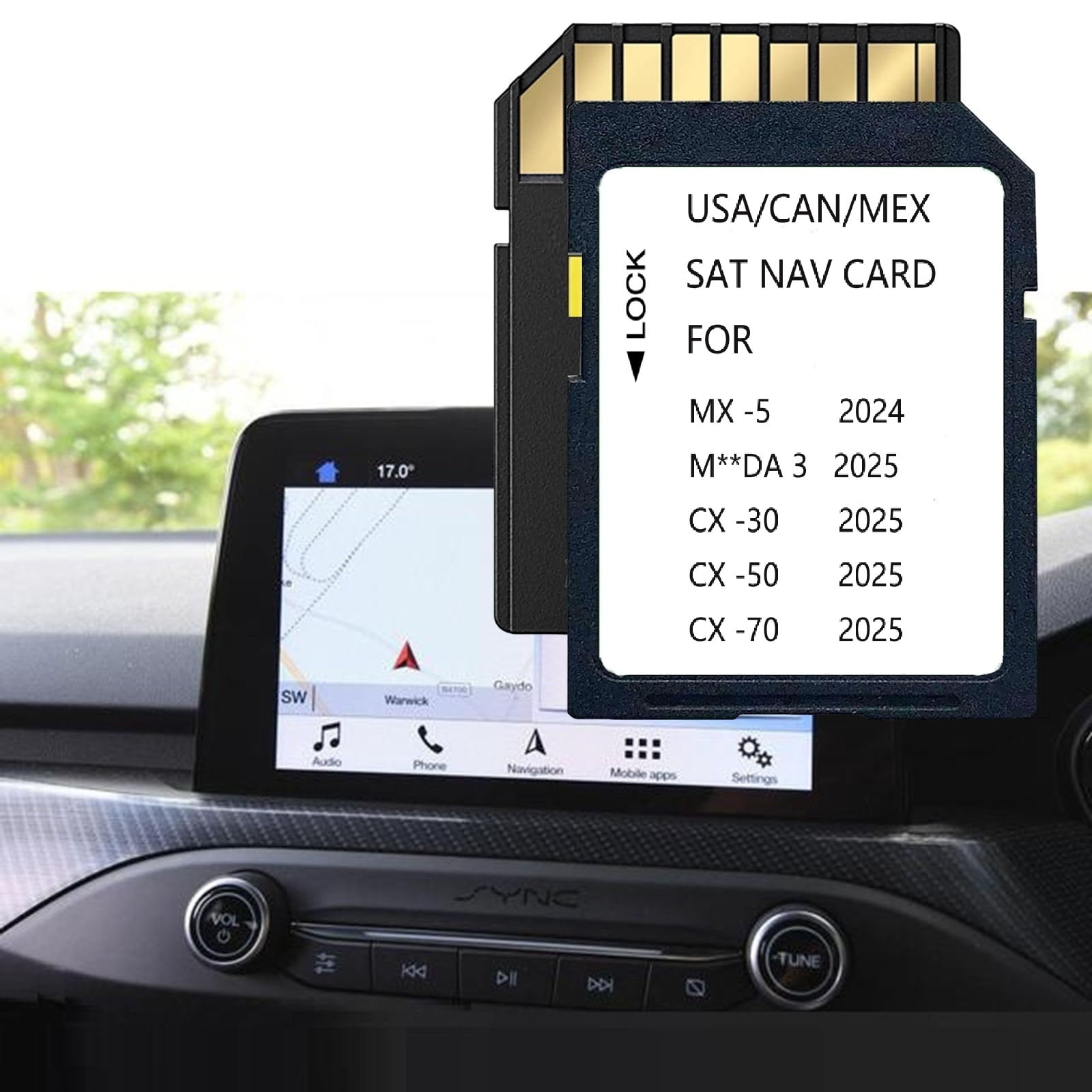 2025 2026 Latest Navigation SD Card Compatible with 2024-MX-5, 2025-CX-30, 2025-CX-50, 2025-CX-70, 2025-3