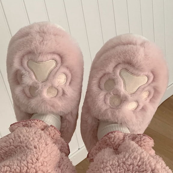 Aueoeo Womens Bedroom Slippers, Women's Cozy Slippers Warm Winter Cute Slippers Bedroom Shoes Soft Plush Slippers Slip on Slide Slipper