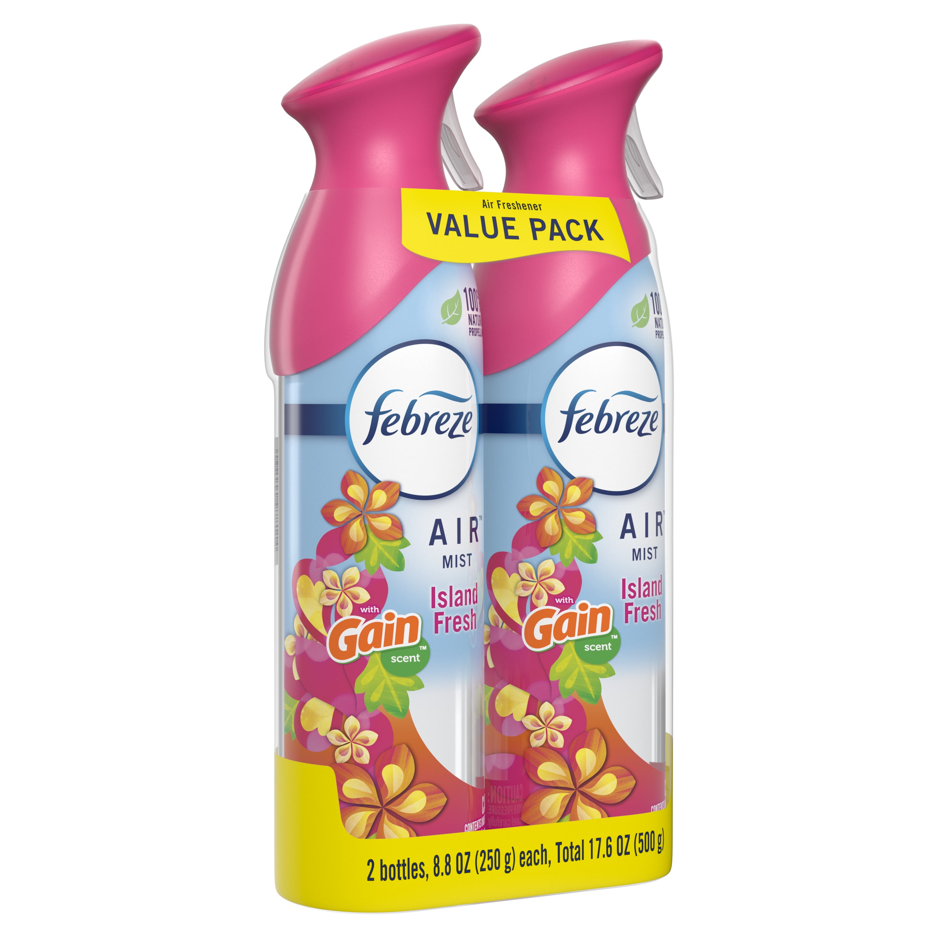 Febreze Air Freshener Spray, Odor-Fighting Room Spray, Gain Island Fresh, 8.8oz, 2 Count
