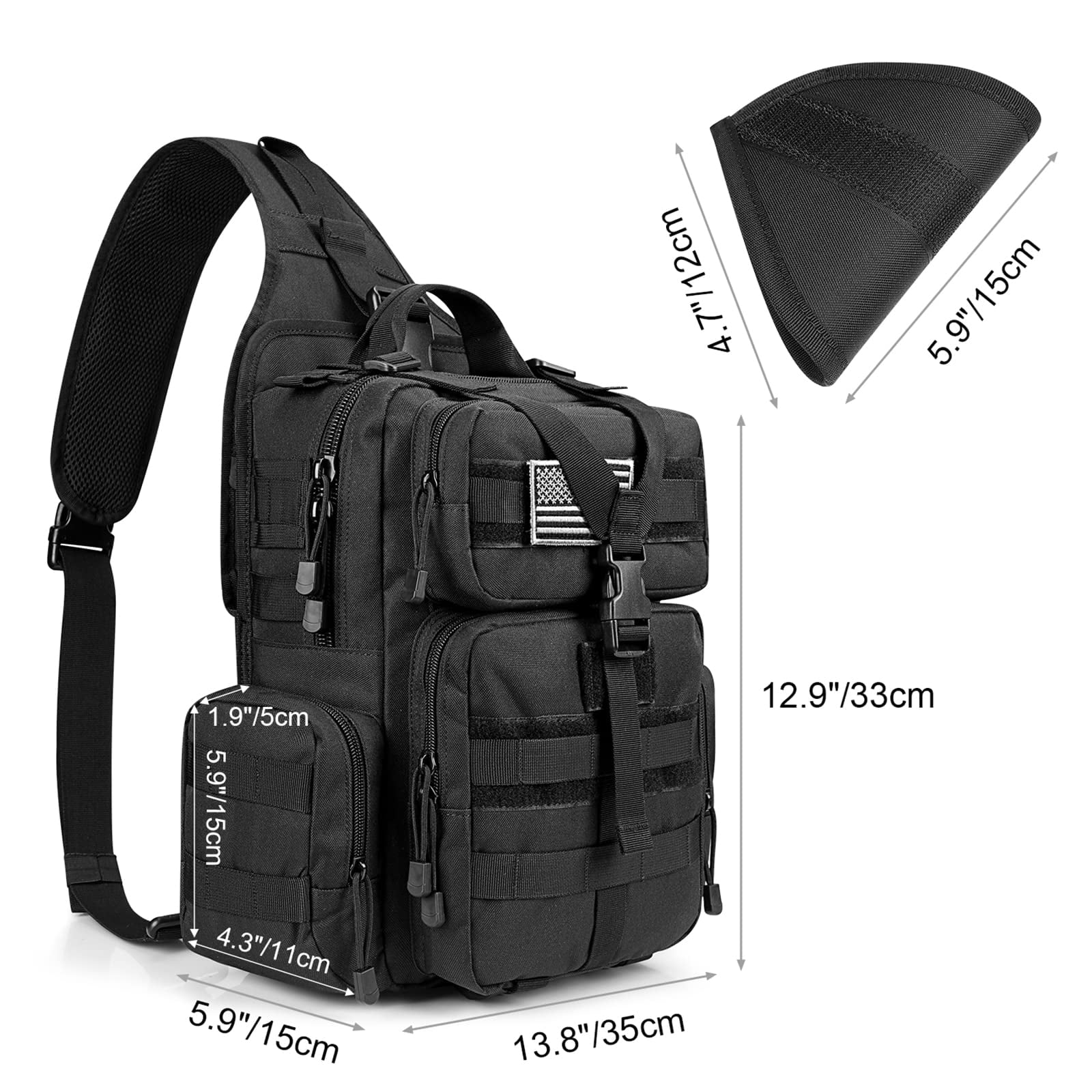 G4Free Outdoor Sling Bag Crossbody Backpack with Adjustable Holder, Durable Shoulder Daypack for Men