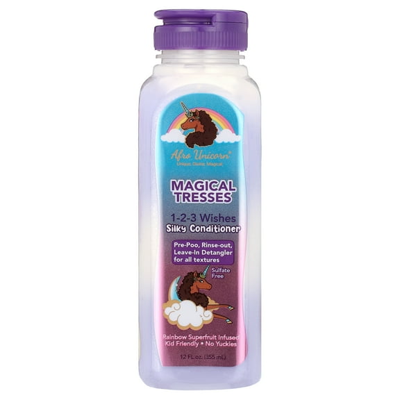 Afro Unicorn 1-2-3 Wishes Silky Conditioner 12 oz, Hair Liquids, Curly Hair, Moisturizing