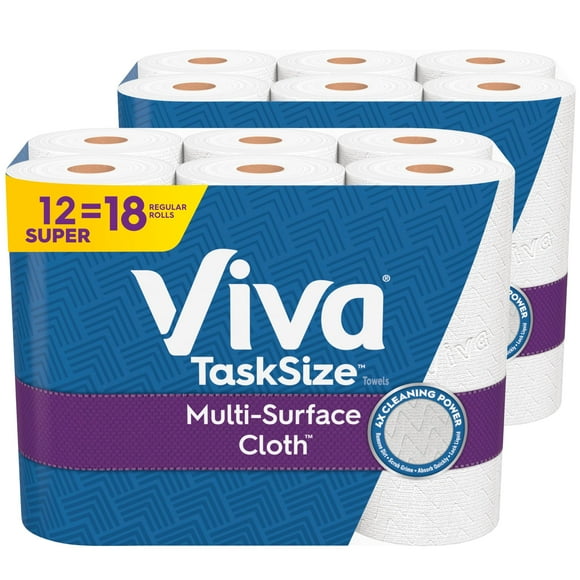 Toallas de papel Viva Multi-Surface Cloth Task 12 Super Rolls