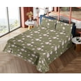 thumbnail image 4 of Ambesonne Jungle Boho Fitted & Flat Sheet with Sham 3 Pcs Set, Pastel Magnolia Drawing, Twin XL, Khaki Soft Pink, 4 of 5