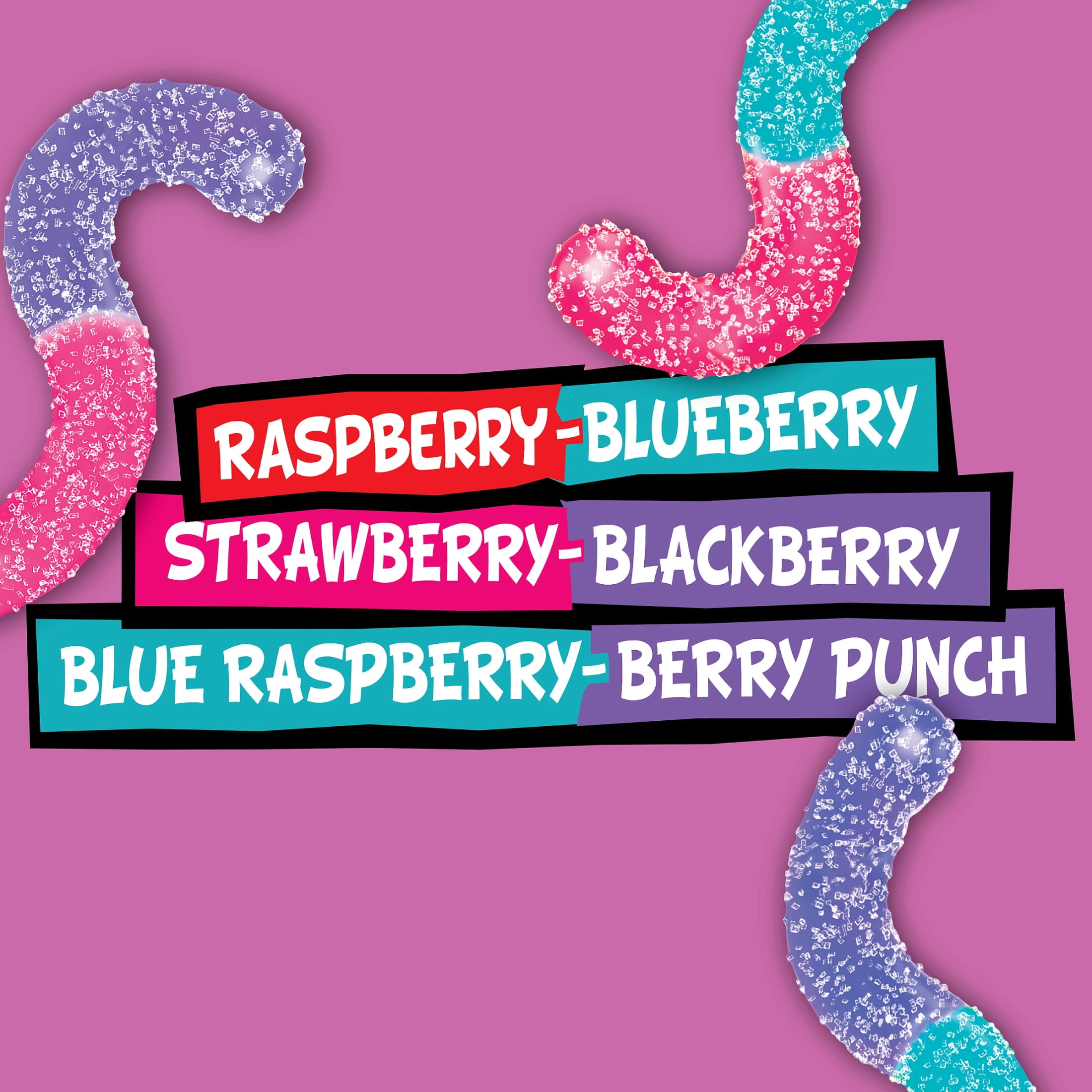 Trolli Sour Brite Crawlers, Candy, Very Berry, Sweet and Sour, Gummy Worms, 14 oz (Pack of 6)