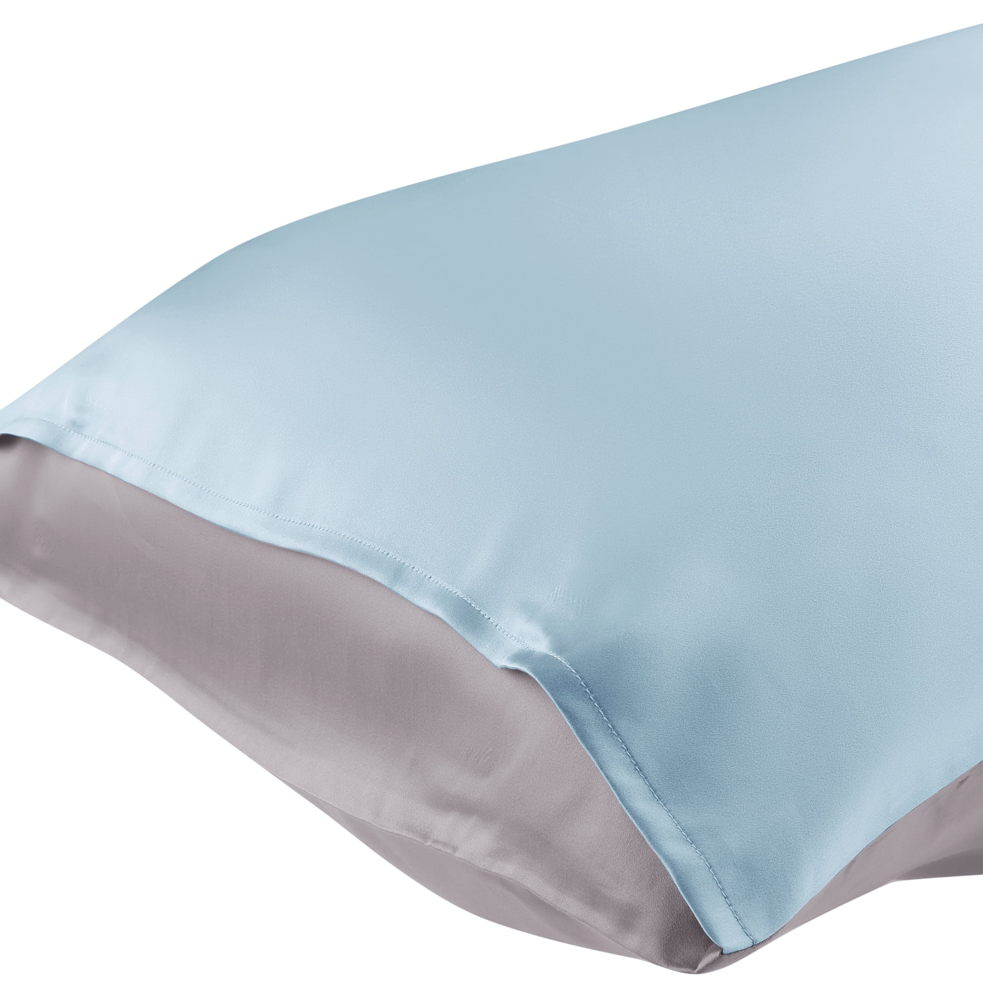 Unique Bargains Envelope Closure Soft and Durable Silk Pillowcase Blue Queen