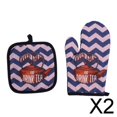 thumbnail image 1 of 2x2 Uds Guantes De Algodón Para Horno Soporte Para Ollas Manopla Resistente Al Calor Para Cocinar Té Y Bebidas 2 piezas, 1 of 5