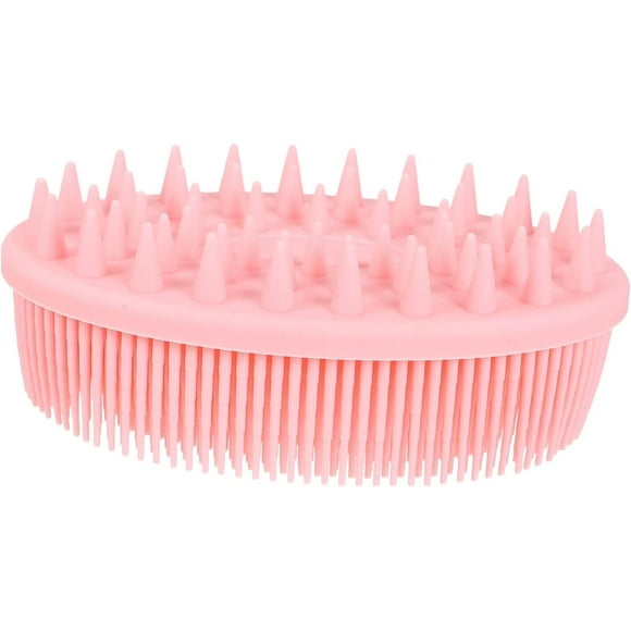 Silicone Bath Brush Scalp Scrubber Scalp Massager Brush Scalp Exfoliator Brush Silicone Back Brush Shower Body Scrubber Shower Back Scrubber Shower Brush Head Scrubber Pink Pet Tub