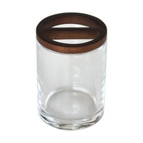 Better Homes & Gardens Acacia Wood Accented Glass Toothbrush Holder